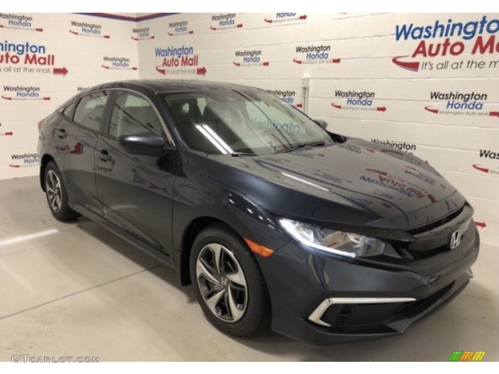 2021 Civic EX Sedan - Cosmic Blue Metallic / Gray photo #2