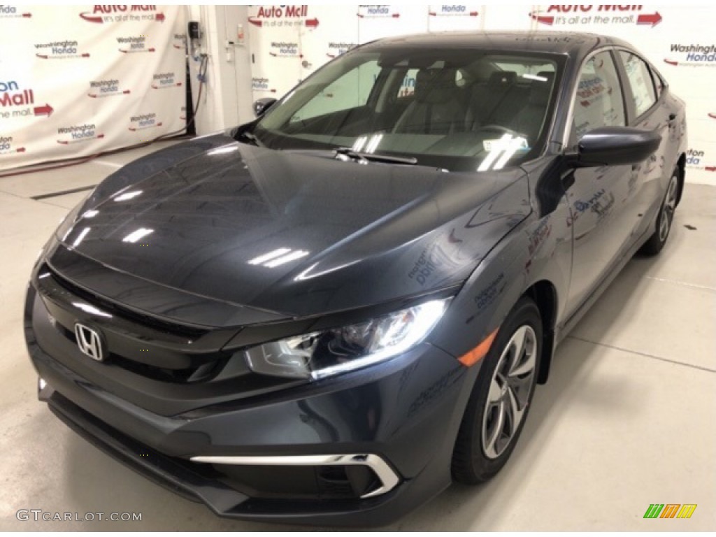2021 Civic EX Sedan - Cosmic Blue Metallic / Gray photo #3