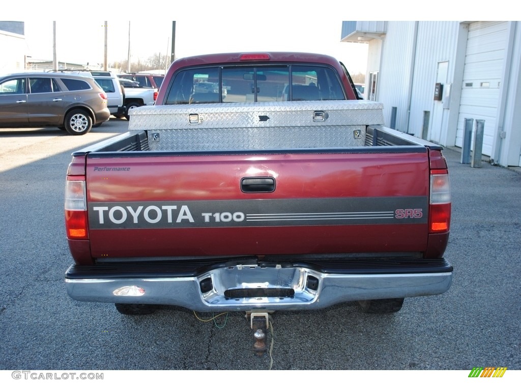 Sunfire Red Pearl Metallic 1996 Toyota T100 Truck SR5 Extended Cab 4x4 Exterior Photo #141028751
