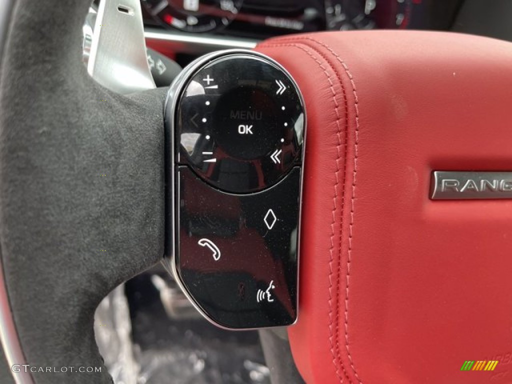 2021 Land Rover Range Rover Sport HST Pimento/Ebony Steering Wheel Photo #141031947