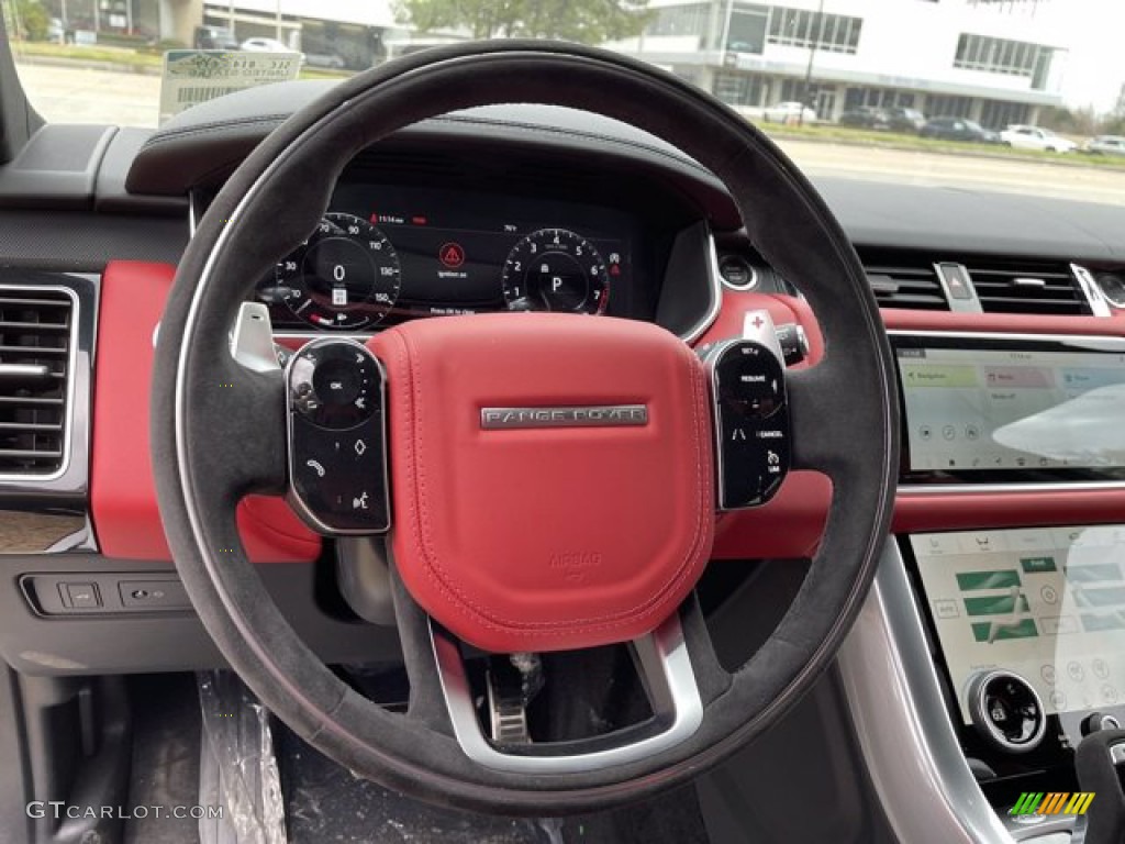 2021 Land Rover Range Rover Sport HST Pimento/Ebony Steering Wheel Photo #141032003