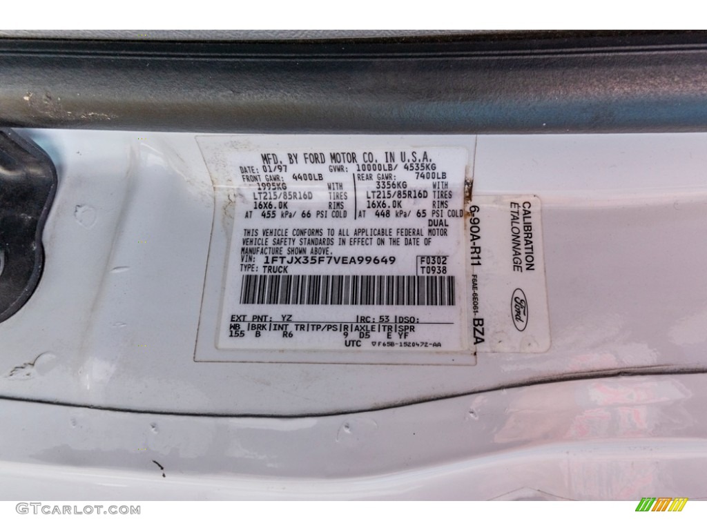 1997 F350 XL Extended Cab - Oxford White / Opal Grey photo #34