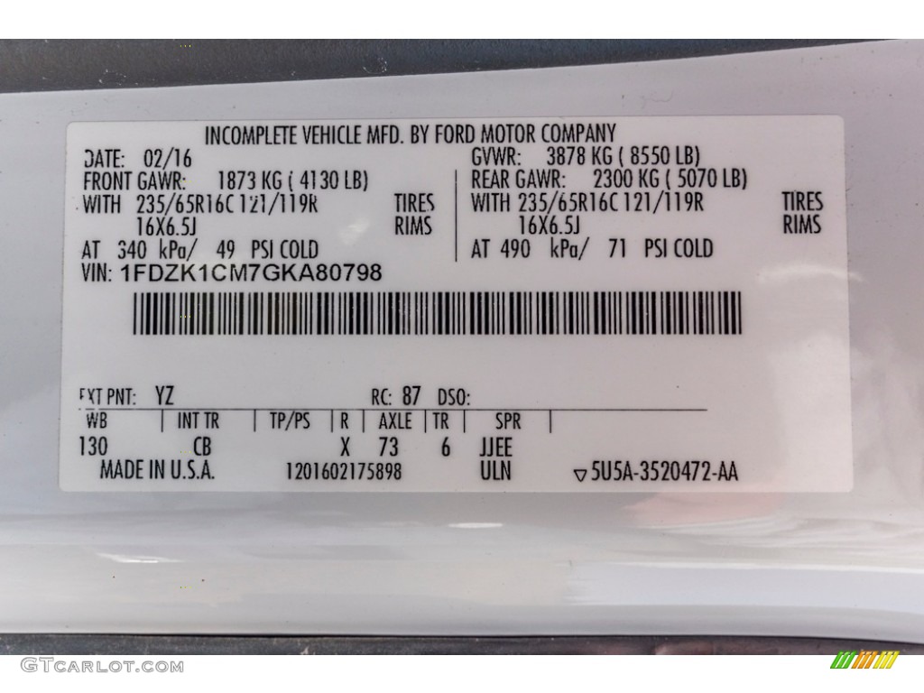2016 Ford Transit 150 Wagon XL MR Regular Color Code Photos