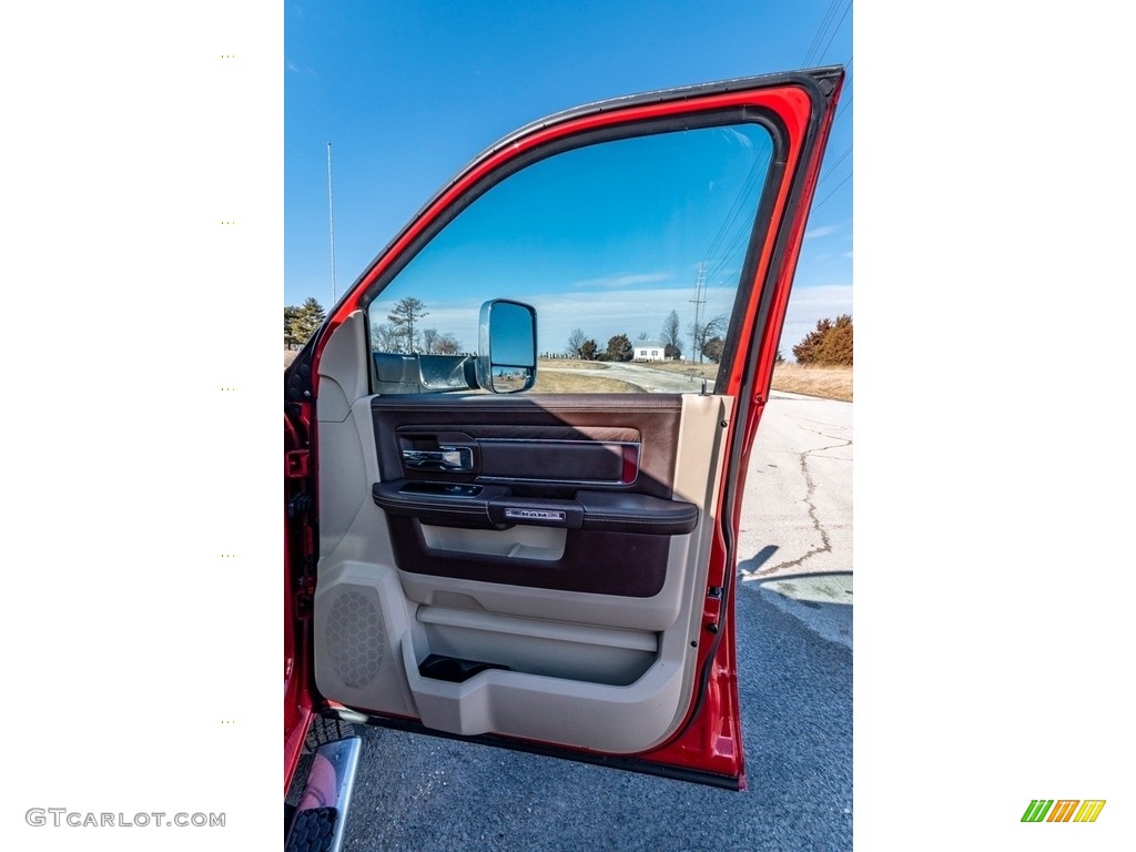 2015 Ram 3500 Laramie Longhorn Crew Cab 4x4 Canyon Brown/Light Frost Beige Door Panel Photo #141039232