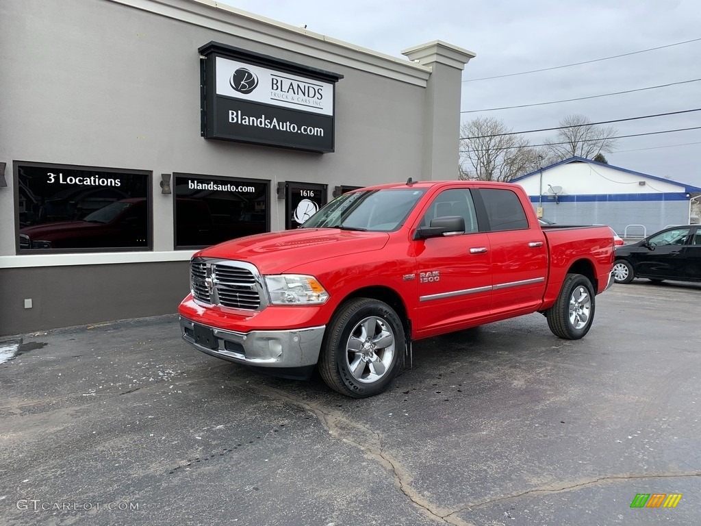 2017 1500 Big Horn Crew Cab 4x4 - Bright Red / Black/Diesel Gray photo #2
