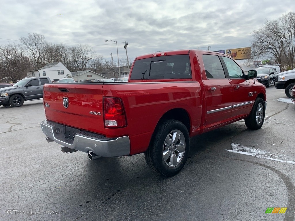 2017 1500 Big Horn Crew Cab 4x4 - Bright Red / Black/Diesel Gray photo #4