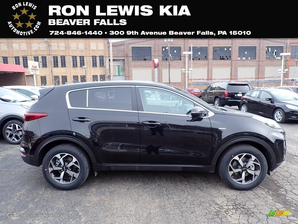 2021 Sportage LX AWD - Black Cherry / Black photo #1