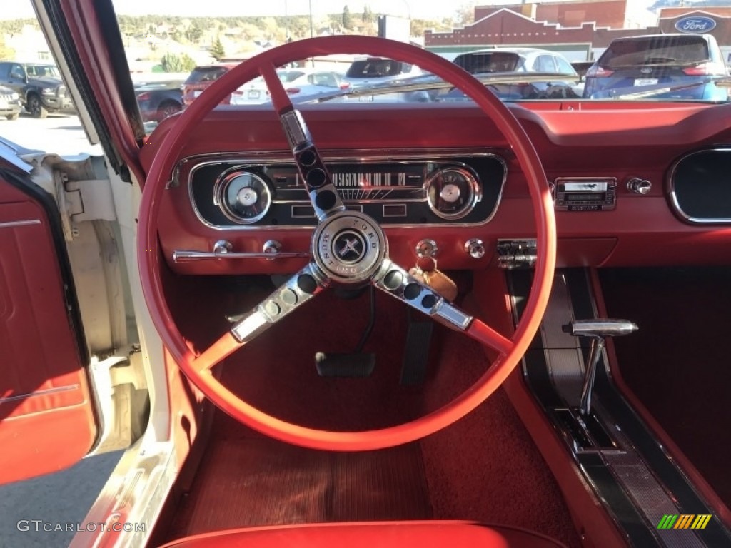 1965 Ford Mustang Coupe Red Steering Wheel Photo #141054108