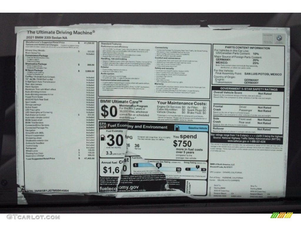 2021 3 Series 330i Sedan - Mineral Gray Metallic / Black photo #26
