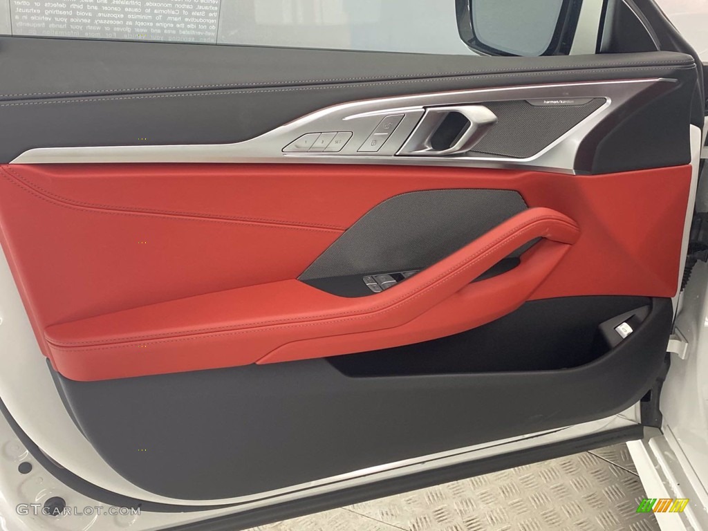 2021 BMW 8 Series 850i xDrive Gran Coupe Fiona Red/Black Door Panel Photo #141059730