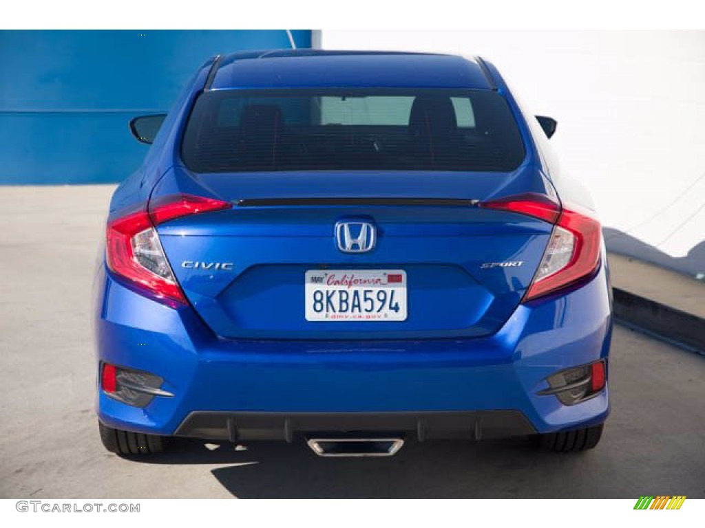 2019 Civic Sport Sedan - Agean Blue Metallic / Black photo #9