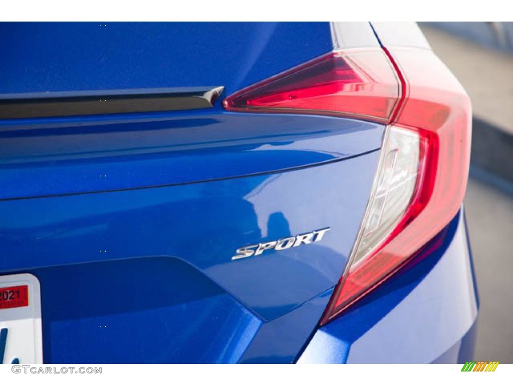2019 Civic Sport Sedan - Agean Blue Metallic / Black photo #11