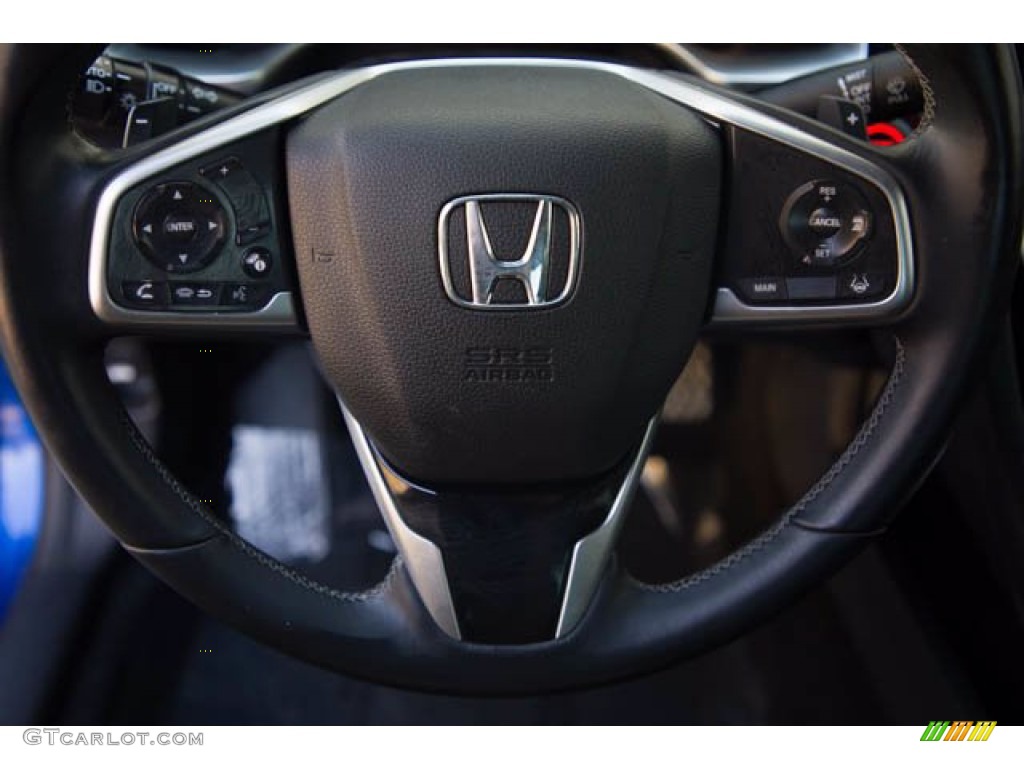2019 Civic Sport Sedan - Agean Blue Metallic / Black photo #13