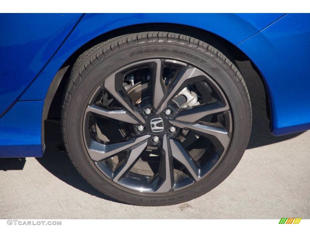 2019 Civic Sport Sedan - Agean Blue Metallic / Black photo #35