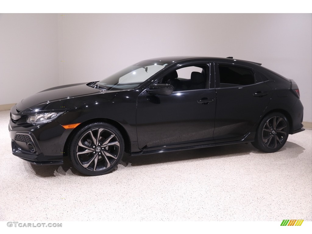 Crystal Black Pearl 2019 Honda Civic Sport Hatchback Exterior Photo #141062261