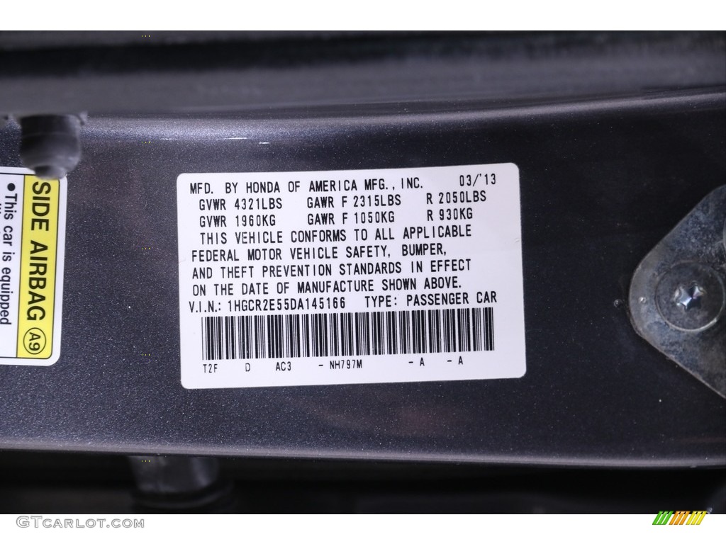 2013 Accord Color Code NH797M for Modern Steel Metallic Photo #141063554