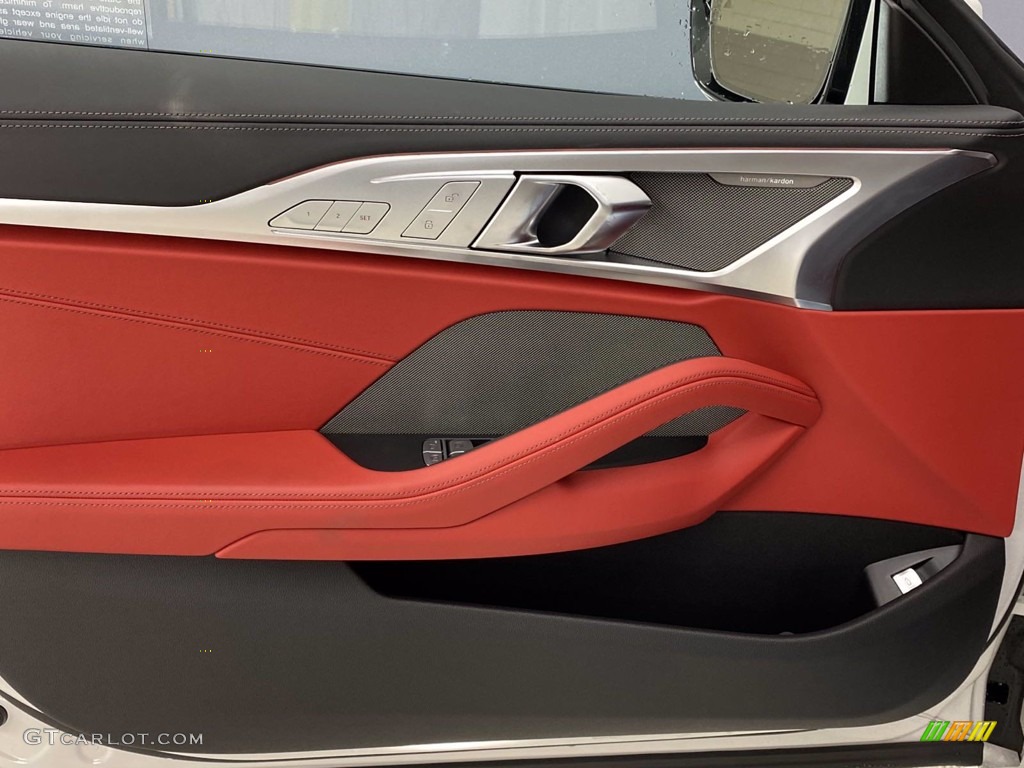 2021 BMW 8 Series 850i xDrive Gran Coupe Fiona Red/Black Door Panel Photo #141065135