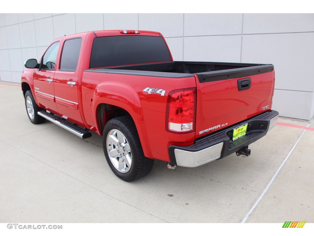 2012 Sierra 1500 SLE Crew Cab 4x4 - Fire Red / Very Dark Cashmere/Light Cashmere photo #6