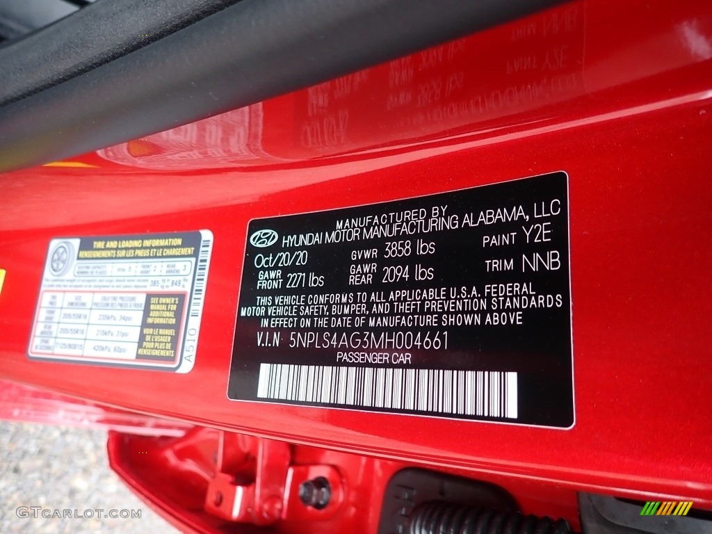 2021 Elantra SEL - Calypso Red / Black photo #11