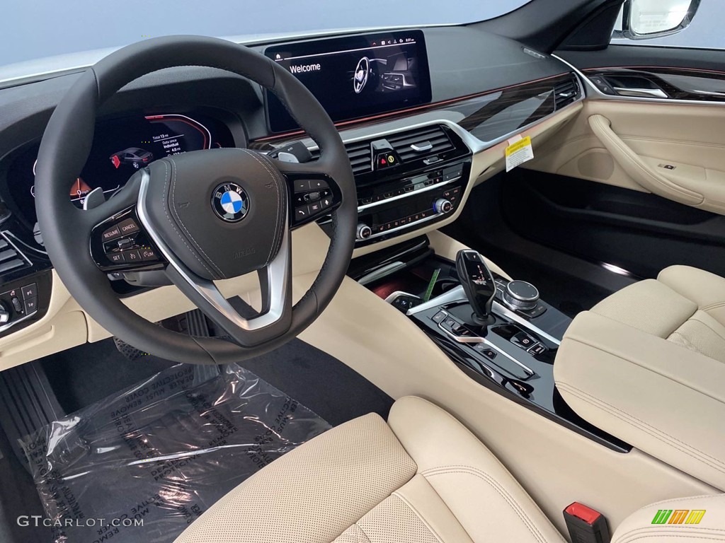 2021 5 Series 530i Sedan - Mineral White Metallic / Canberra Beige photo #3