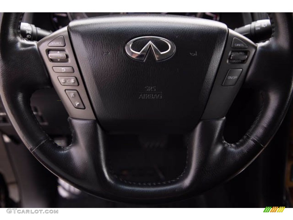 2014 Infiniti QX80 Standard QX80 Model Graphite Steering Wheel Photo #141073758