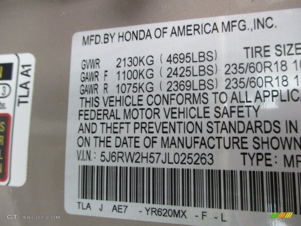 2018 CR-V EX AWD - Sandstorm Metallic / Ivory photo #19