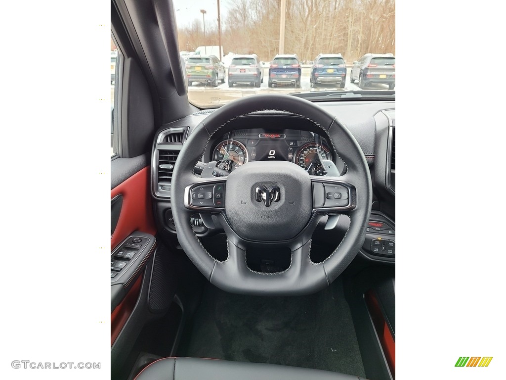 2021 Ram 1500 TRX Crew Cab 4x4 Black/TRX Red Steering Wheel Photo #141075418