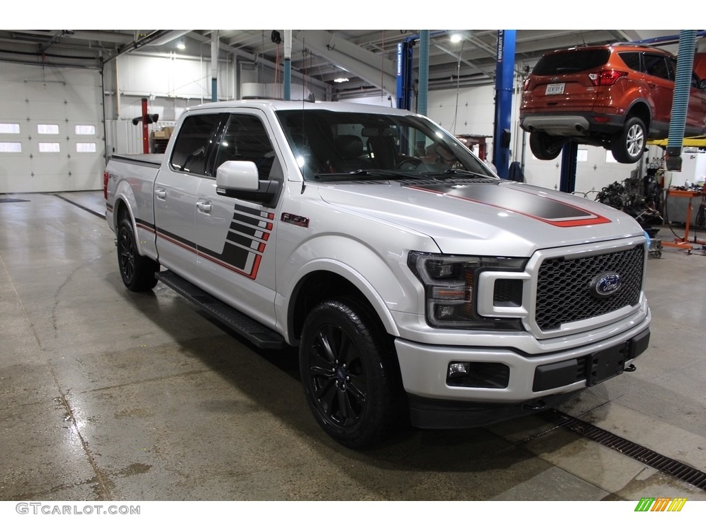 2019 F150 XLT Sport SuperCrew 4x4 - Ingot Silver / Sport Black/Red photo #1