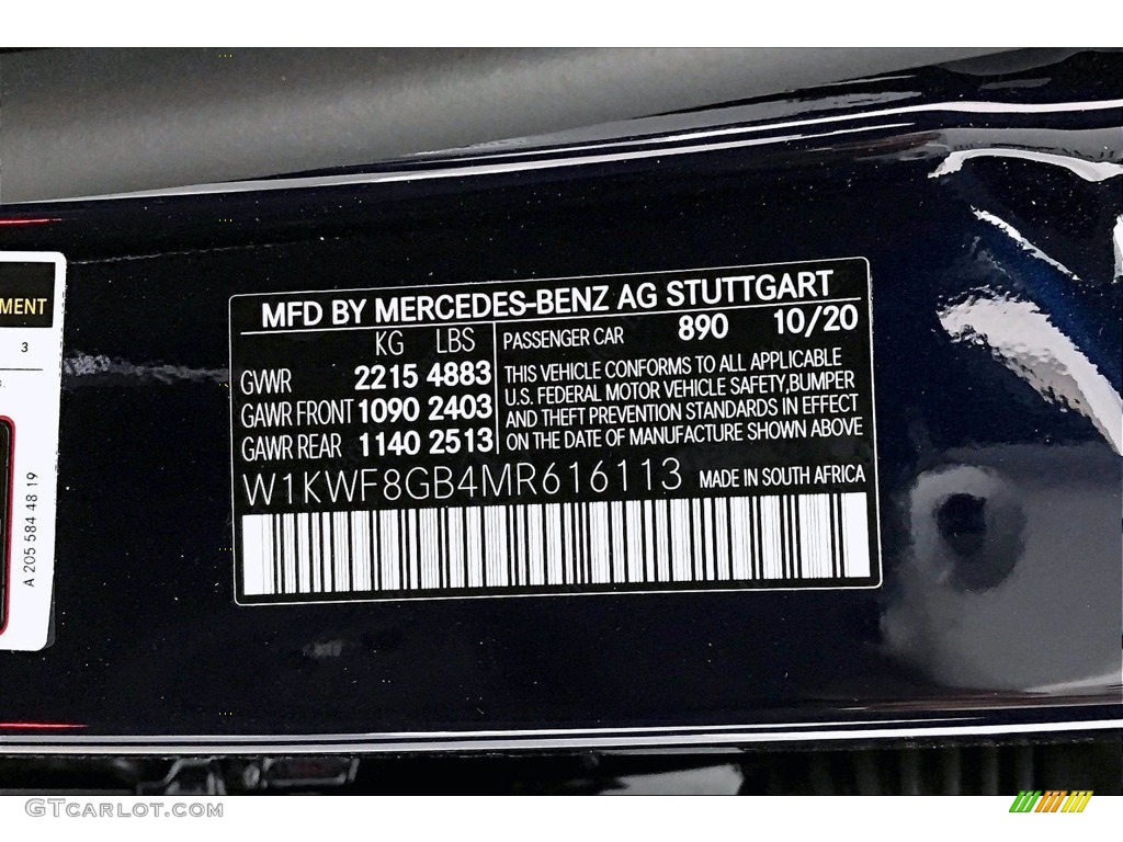 2021 Mercedes-Benz C AMG 63 Sedan Color Code Photos