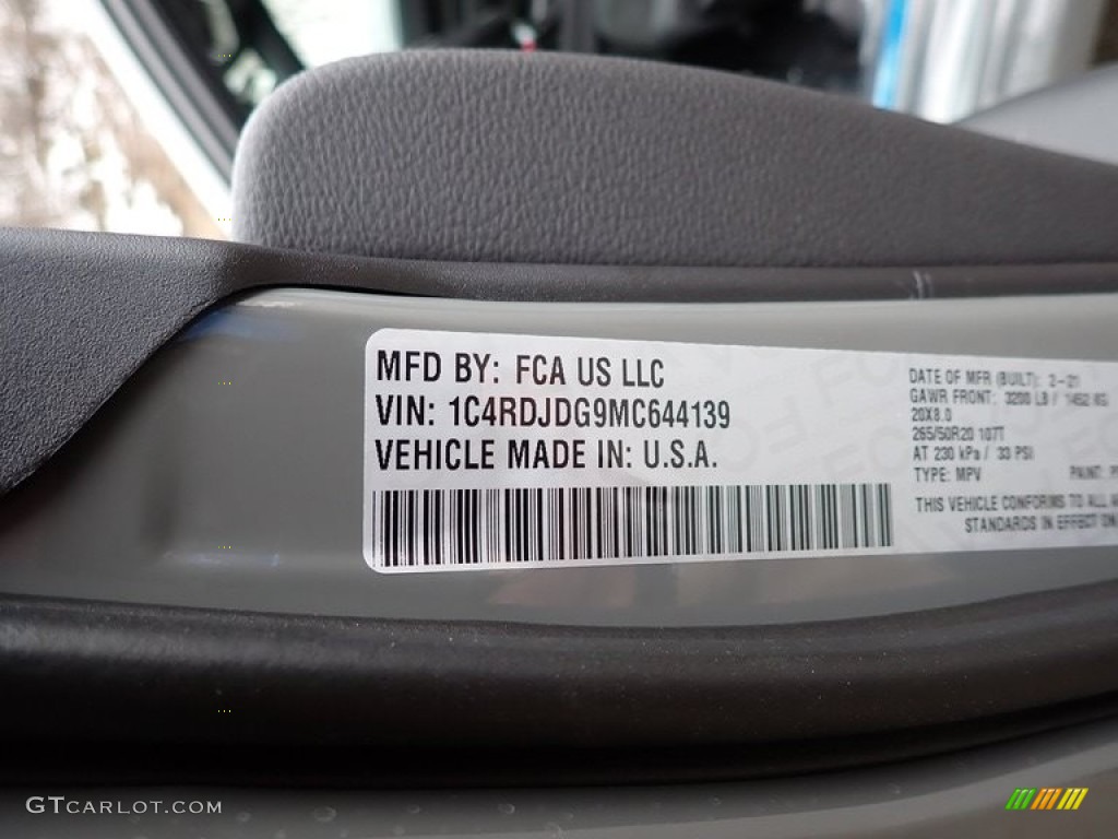 2021 Durango GT AWD - Destroyer Gray / Black photo #15