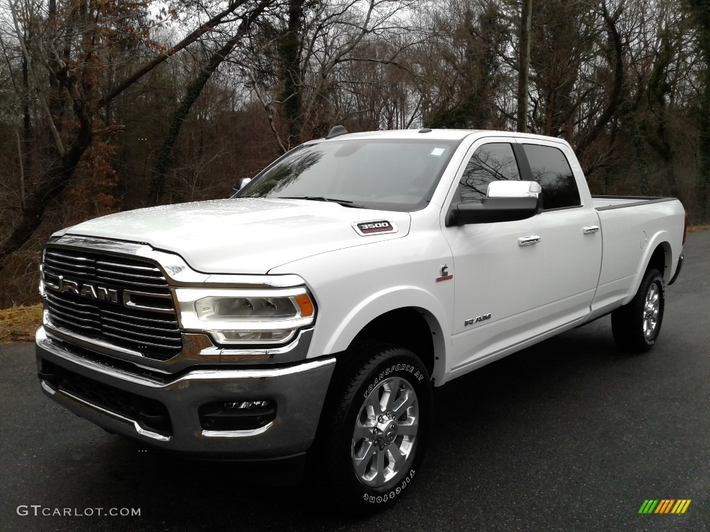 2021 3500 Laramie Crew Cab 4x4 - Bright White / Light Frost Beige/Mountain Brown photo #2