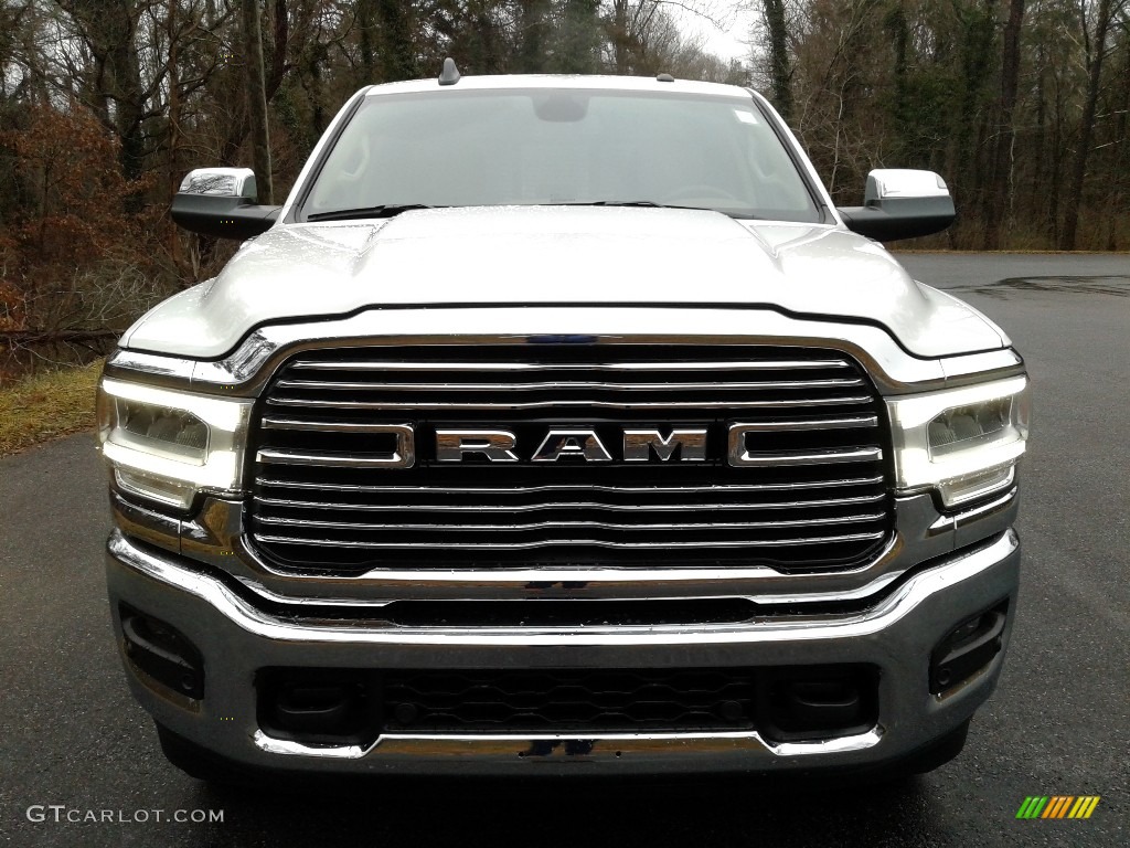 2021 3500 Laramie Crew Cab 4x4 - Bright White / Light Frost Beige/Mountain Brown photo #3