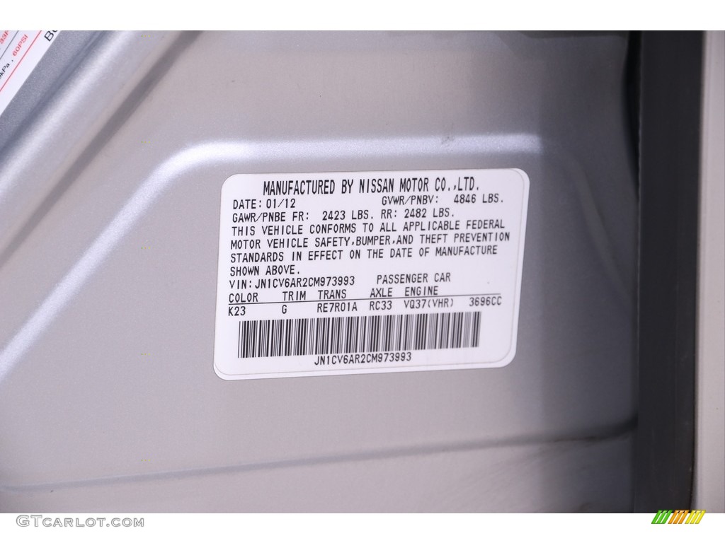 2012 G 37 x AWD Sedan - Liquid Platinum / Graphite photo #21