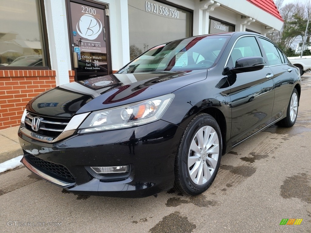 2013 Accord EX-L V6 Sedan - Crystal Black Pearl / Black photo #2