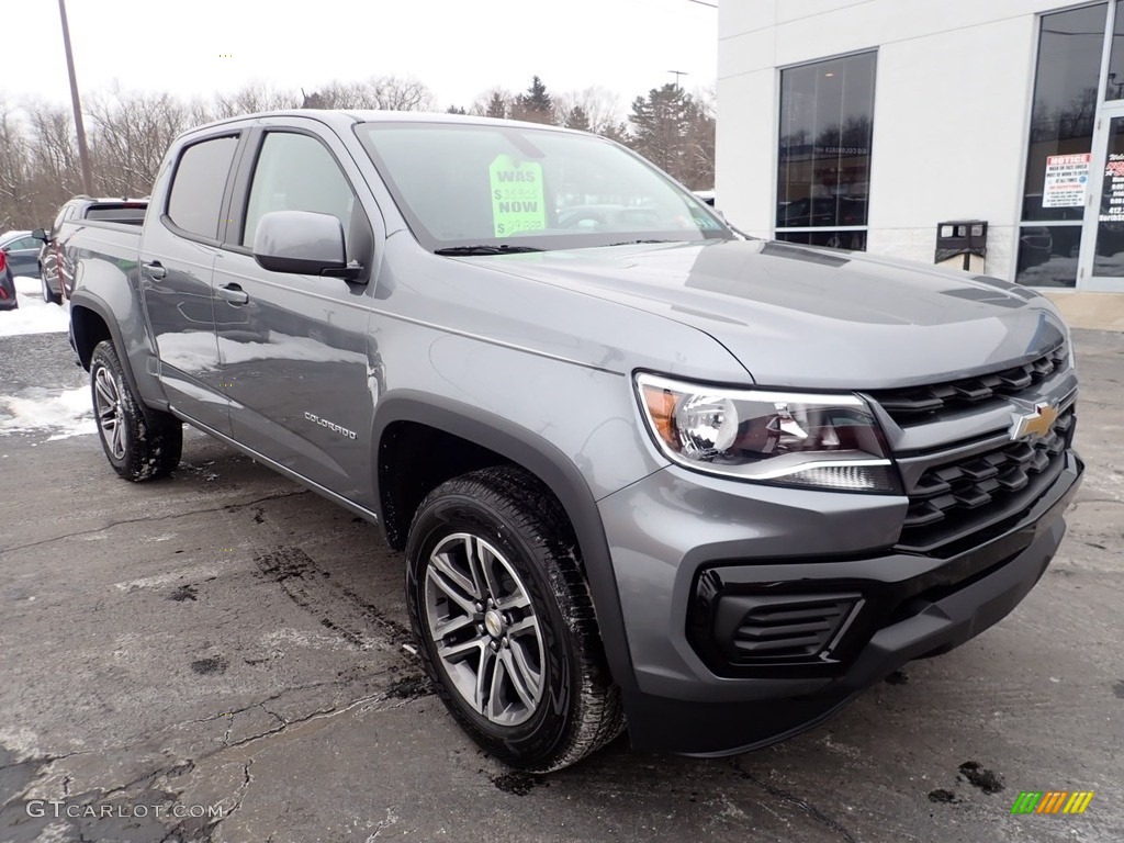 Satin Steel Metallic 2021 Chevrolet Colorado WT Crew Cab 4x4 Exterior Photo #141102627