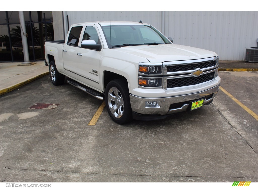 2014 Silverado 1500 LTZ Crew Cab - White Diamond Tricoat / Cocoa/Dune photo #2