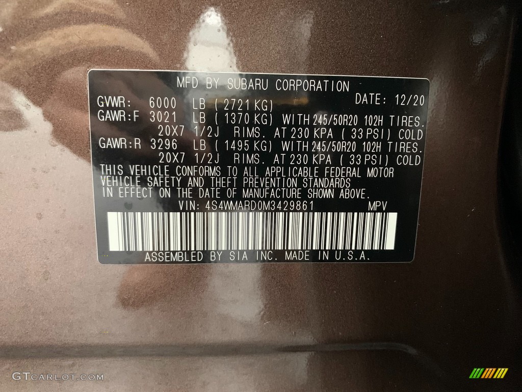 2021 Ascent Touring - Cinnamon Brown Pearl / Slate Black photo #10