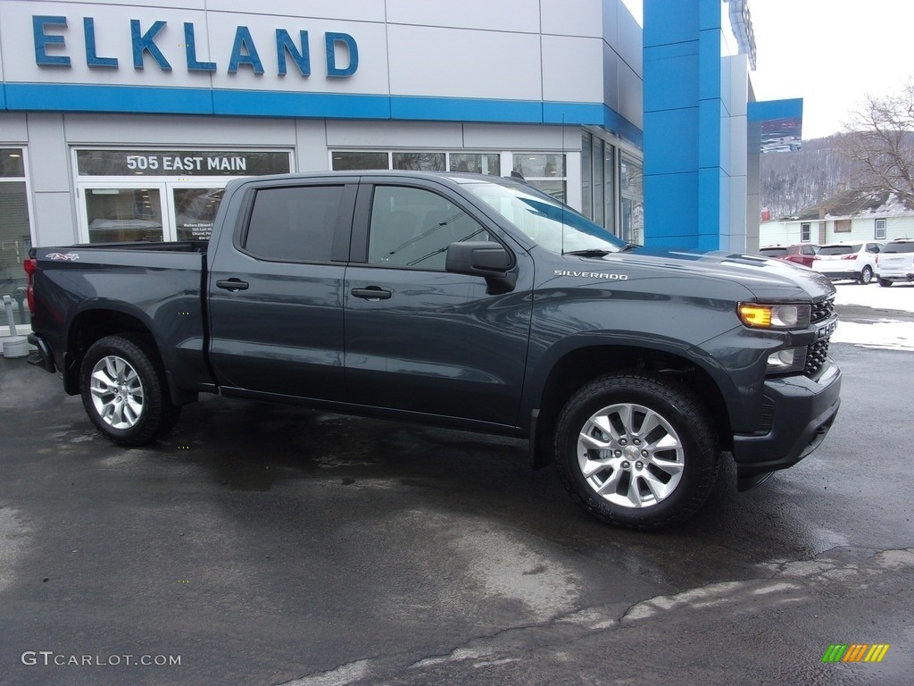 2021 Silverado 1500 Custom Crew Cab 4x4 - Shadow Gray Metallic / Jet Black photo #1