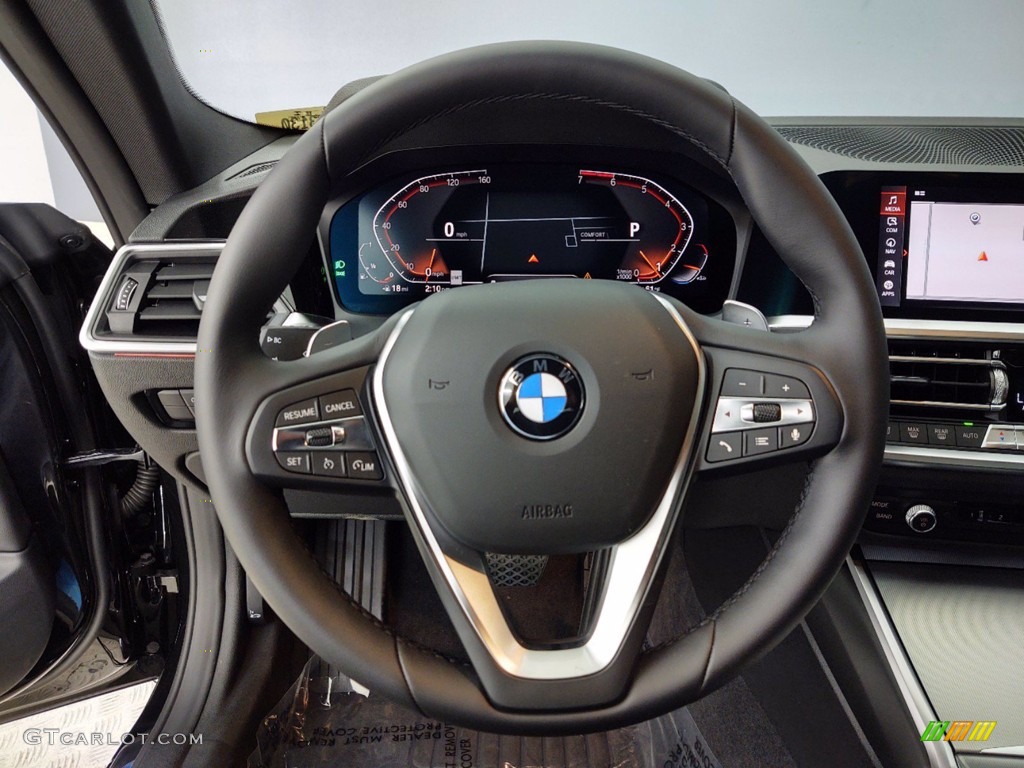 2021 BMW 4 Series 430i Coupe Black Steering Wheel Photo #141113833