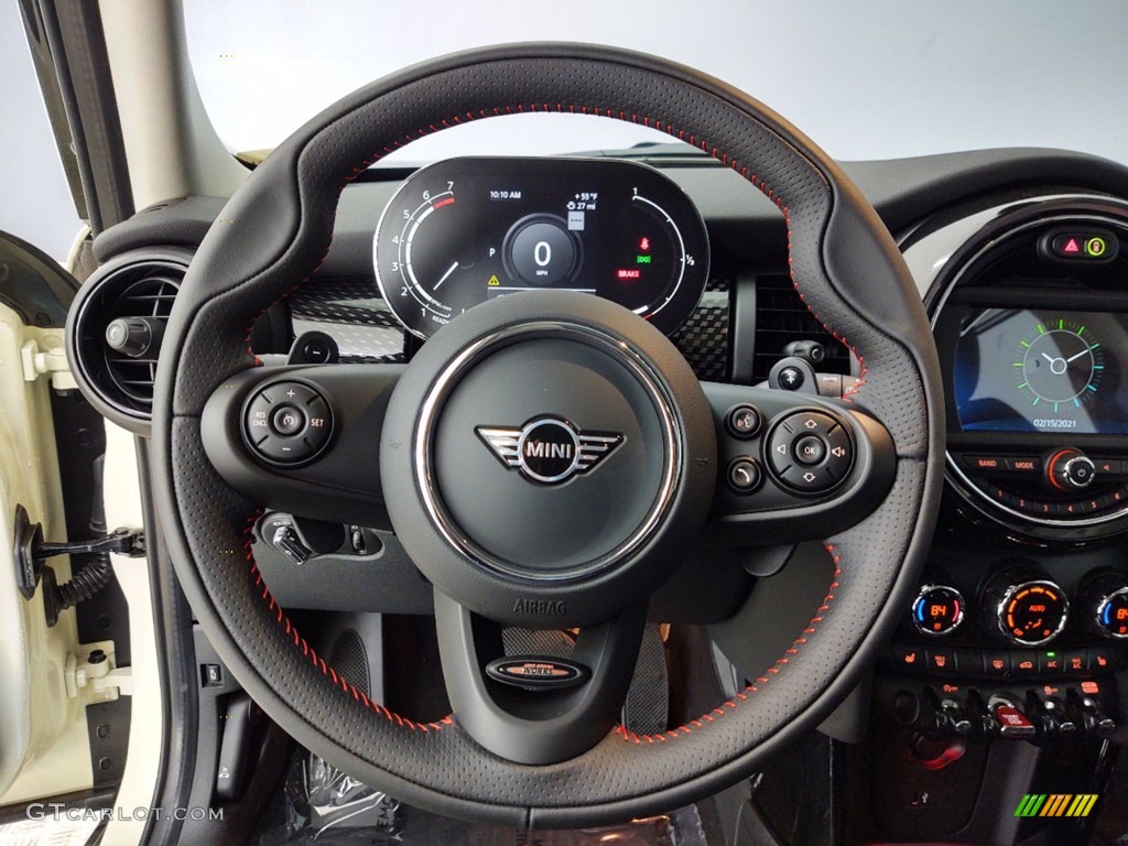 2021 Mini Hardtop Cooper S 4 Door Carbon Black Steering Wheel Photo #141115552
