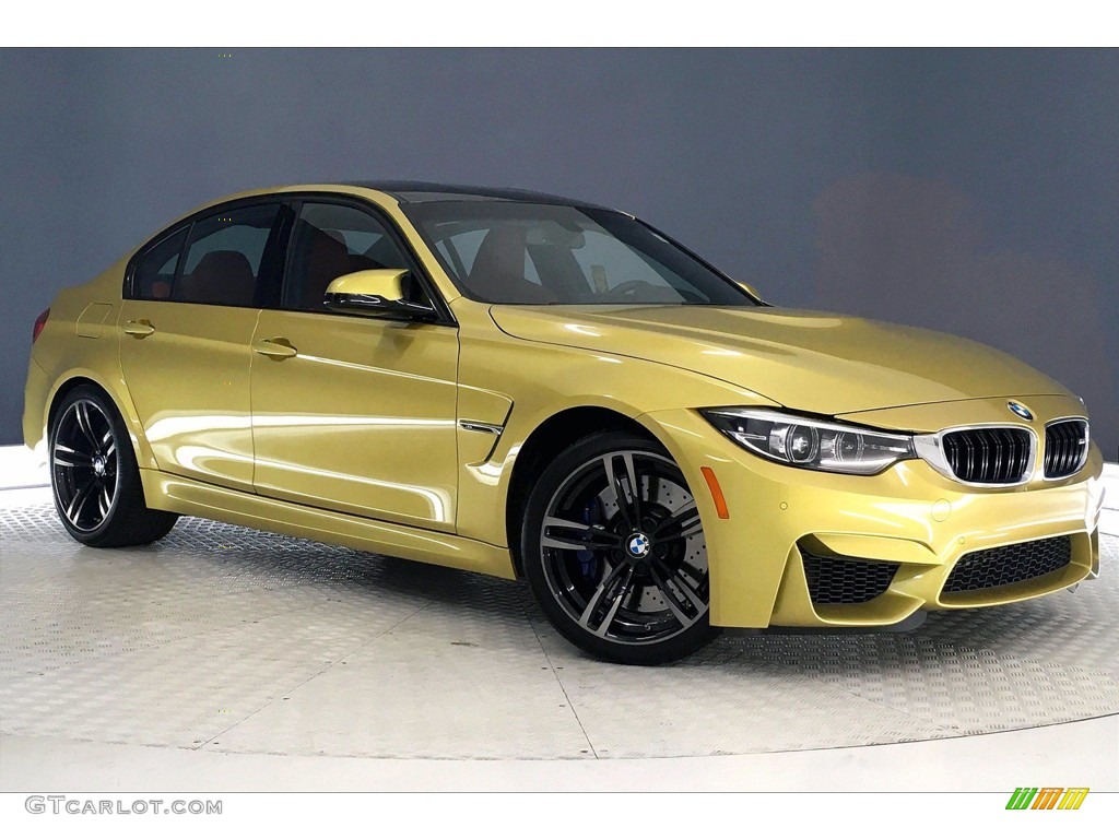 2018 M3 Sedan - Austin Yellow Metallic / Sakhir Orange/Black photo #1