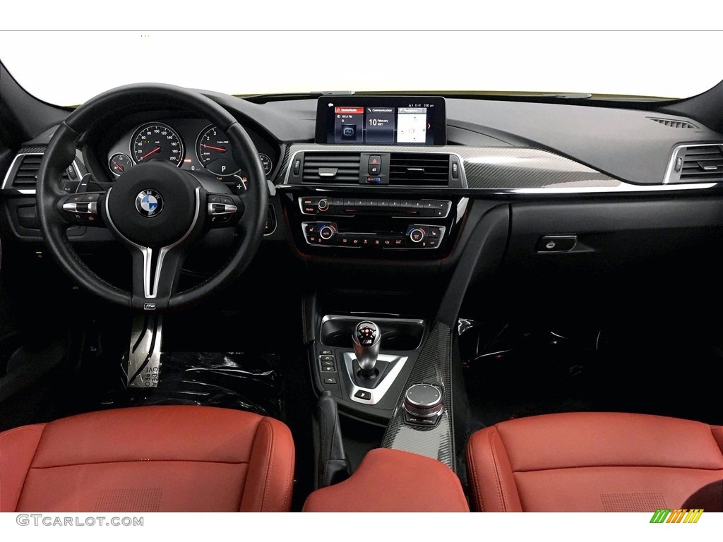 2018 BMW M3 Sedan Sakhir Orange/Black Dashboard Photo #141121519