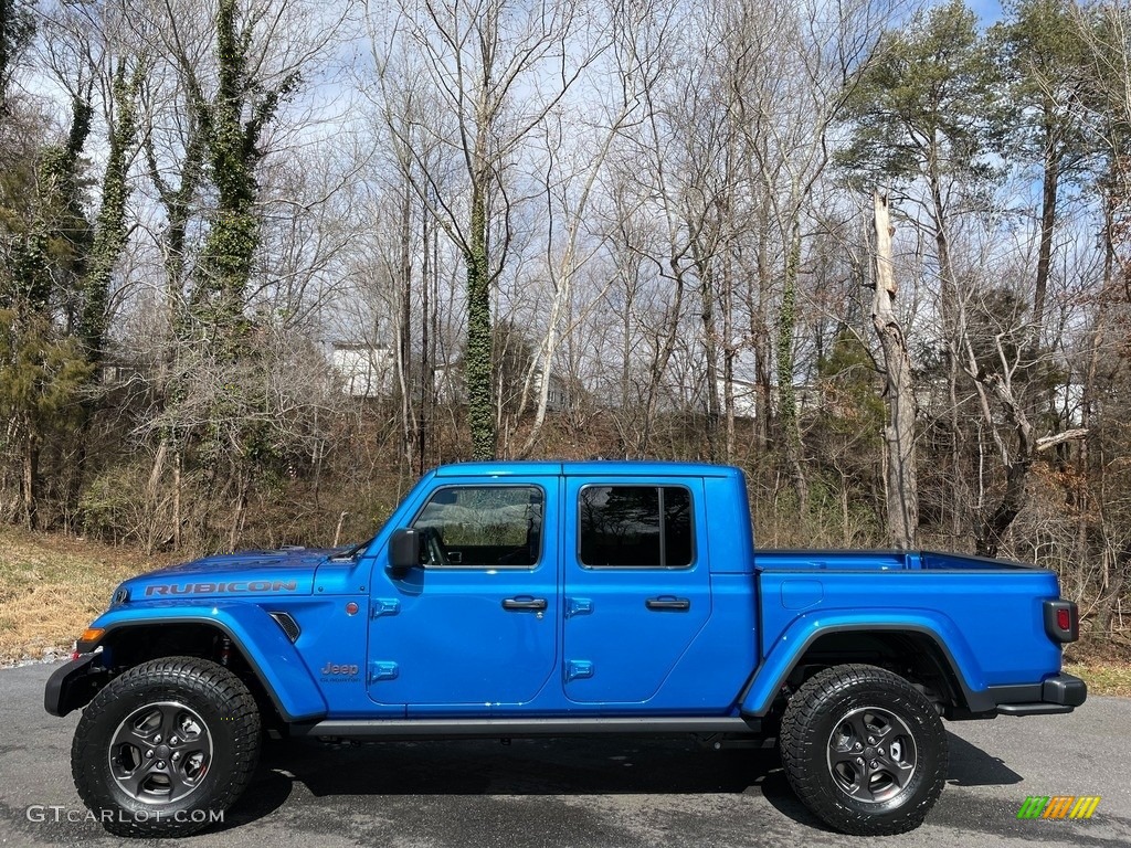 2021 Gladiator Rubicon 4x4 - Hydro Blue Pearl / Black photo #1