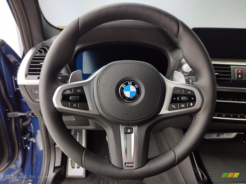 2021 BMW X3 M40i Black Steering Wheel Photo #141126268