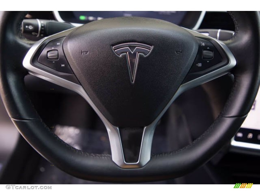 2017 Tesla Model S 75 Black Steering Wheel Photo #141127297