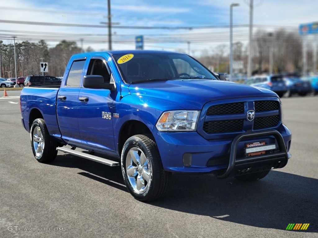 2018 1500 Express Quad Cab 4x4 - Blue Streak Pearl / Black/Diesel Gray photo #1