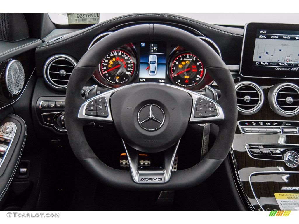 2018 Mercedes-Benz C 63 S AMG Sedan Black Steering Wheel Photo #141129658