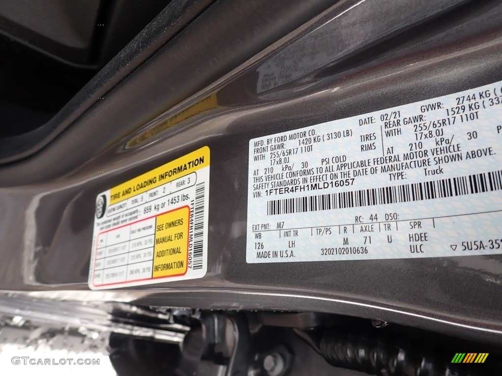 2021 Ranger Color Code M7 for Carbonized Gray Metallic Photo #141133060