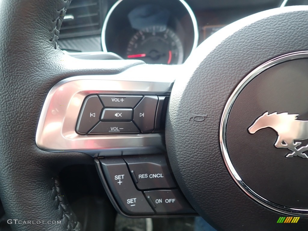 2021 Ford Mustang EcoBoost Fastback Ebony Steering Wheel Photo #141133598