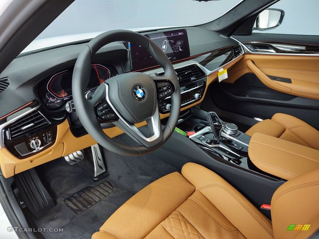 Cognac Interior 2021 BMW 5 Series 540i Sedan Photo #141135546